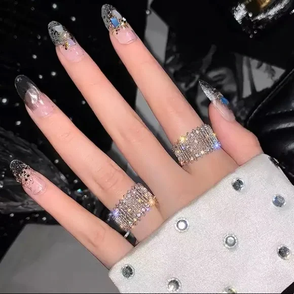 New Sterling silver diamond adjustable ring - Picture 1 of 1